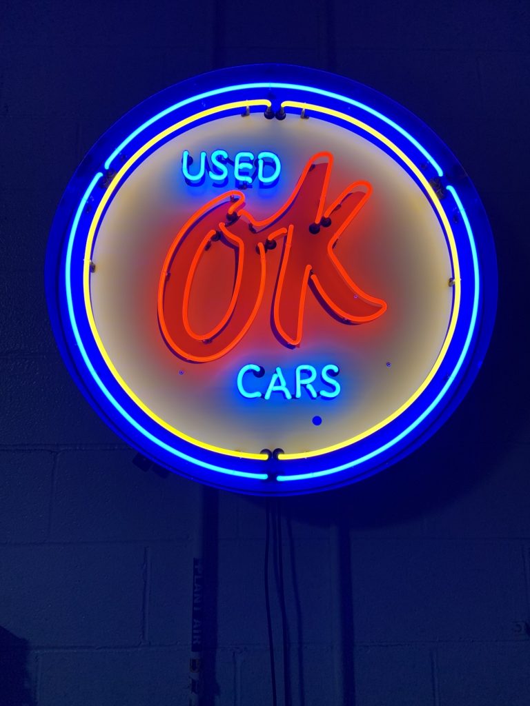OK Used Cars Neon Sign