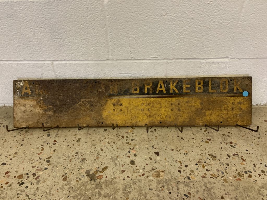Vintage Original American Brakeblok Fan Belt Rack