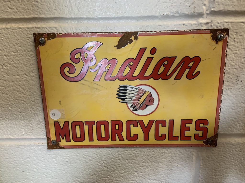 Porcelain Indian Motorcycles Sign