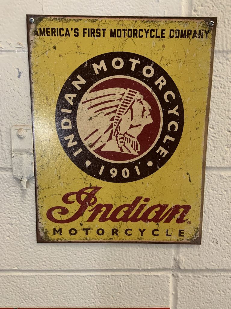 Vintage Style Indian Motorcycle Sign