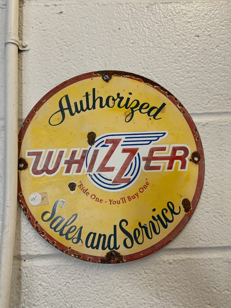 Whizzer Porcelain Sign