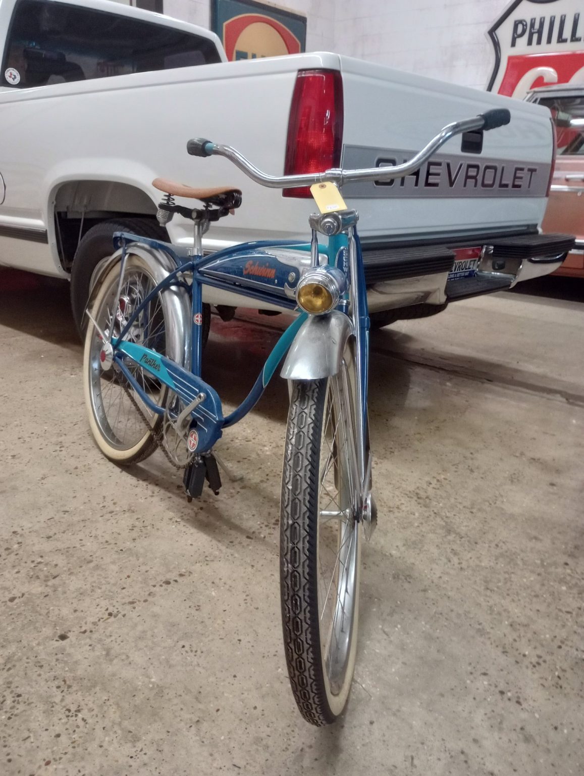 1951 Straight Bar Schwinn Panther Deluxe Tank Bike Texas Trucks and