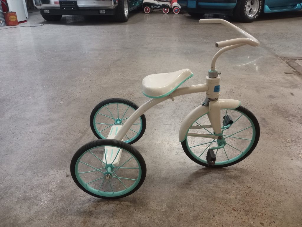 White and Turquoise Tricycle