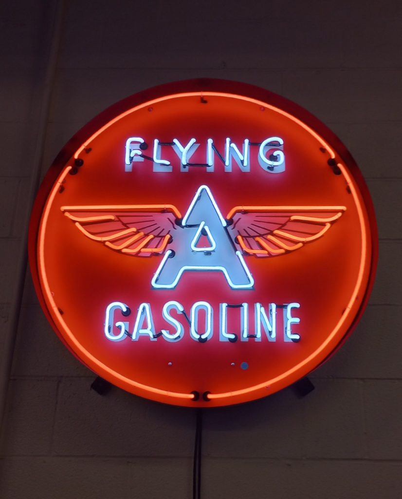 Flying A Gasoline Neon Sign