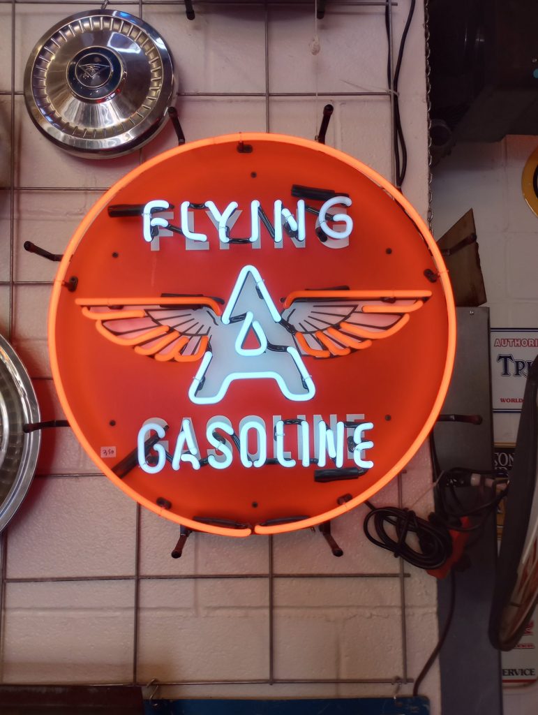 Flying A Gasoline Neon Sign