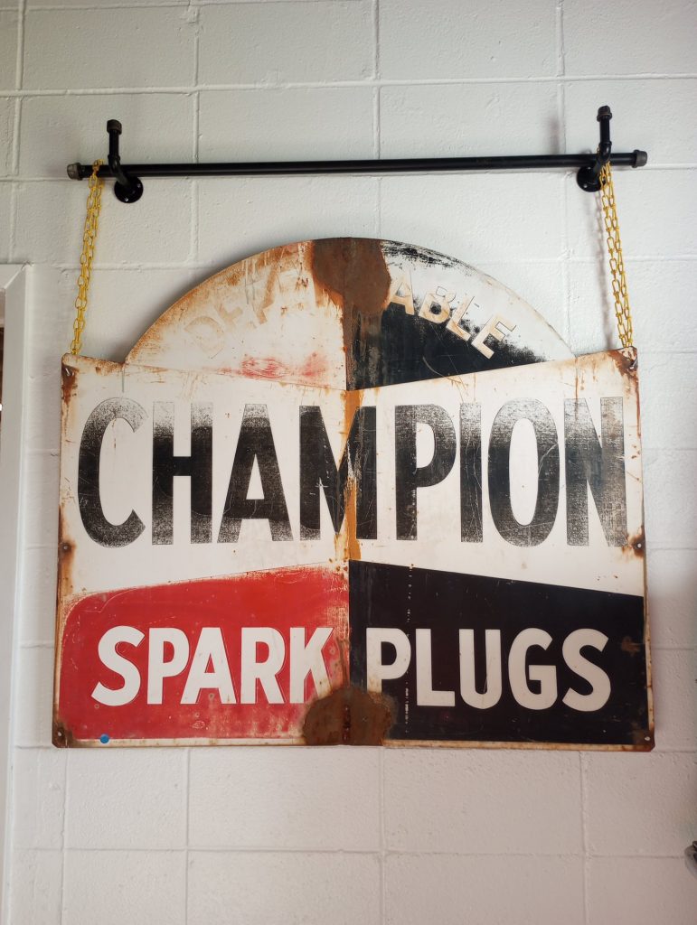 Champion Spark Plug Sign