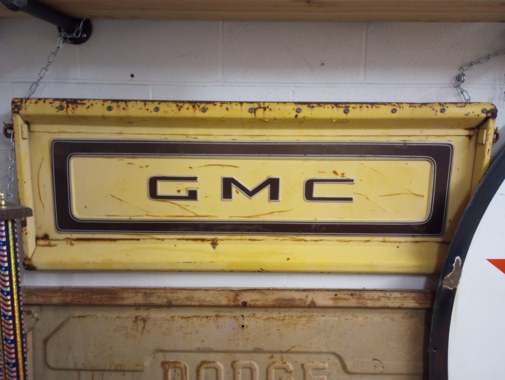 Yellow GMC Tailgate