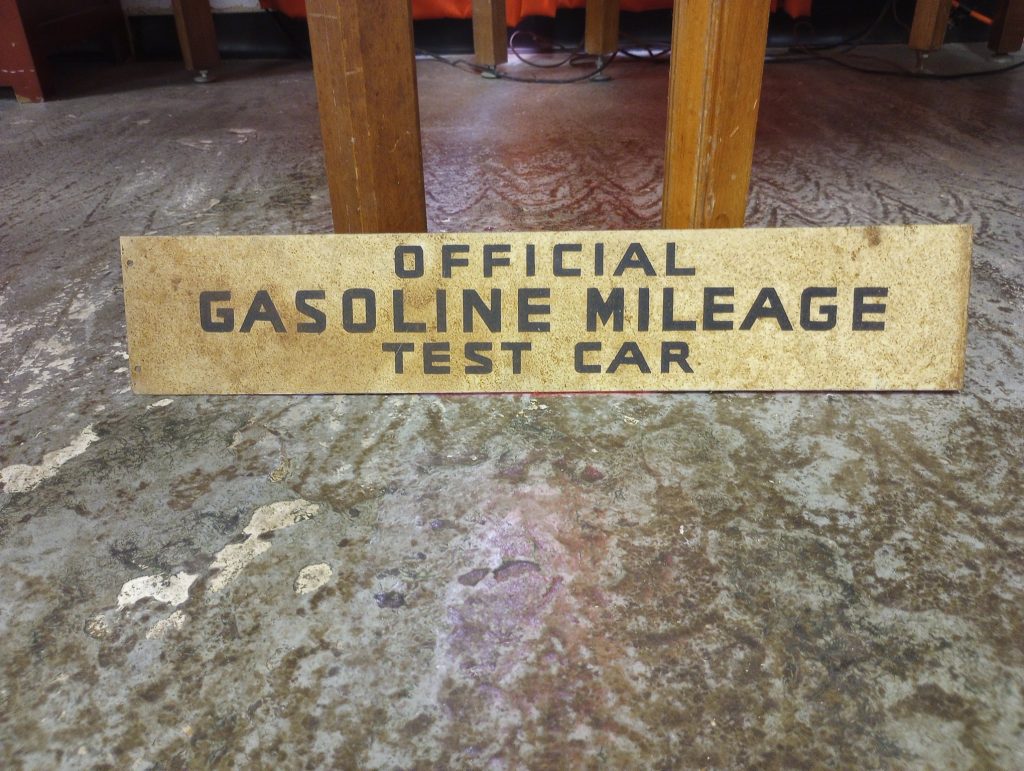 Gasoline Mileage Flange Sign