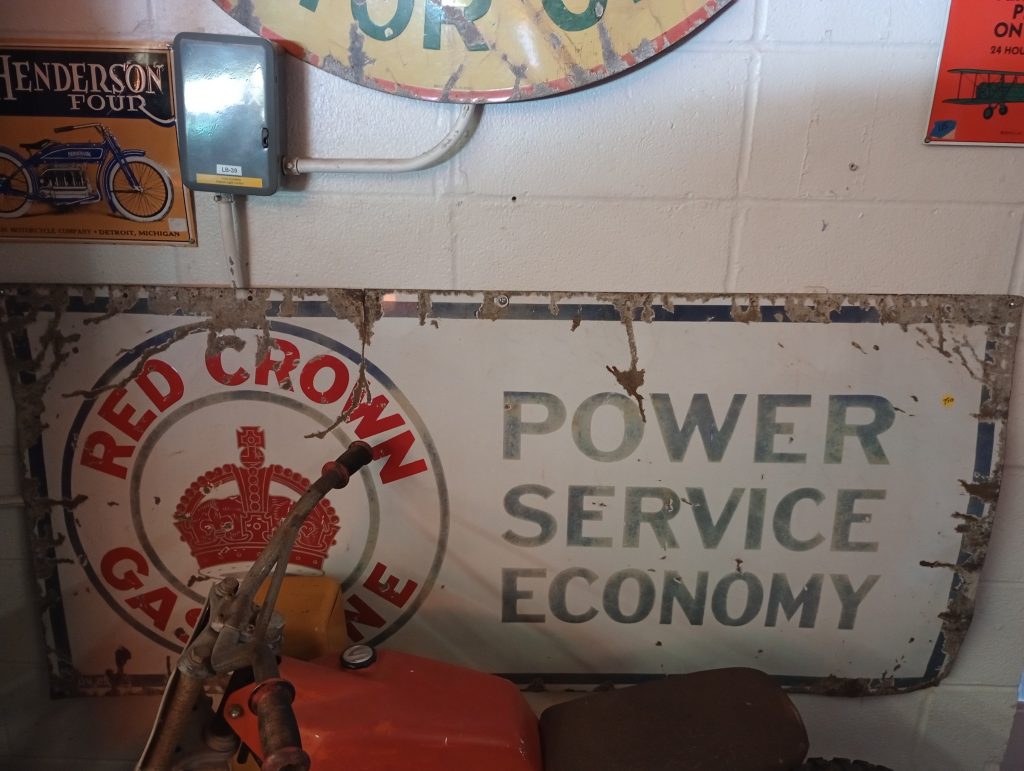 Red Crown Gasoline Sign