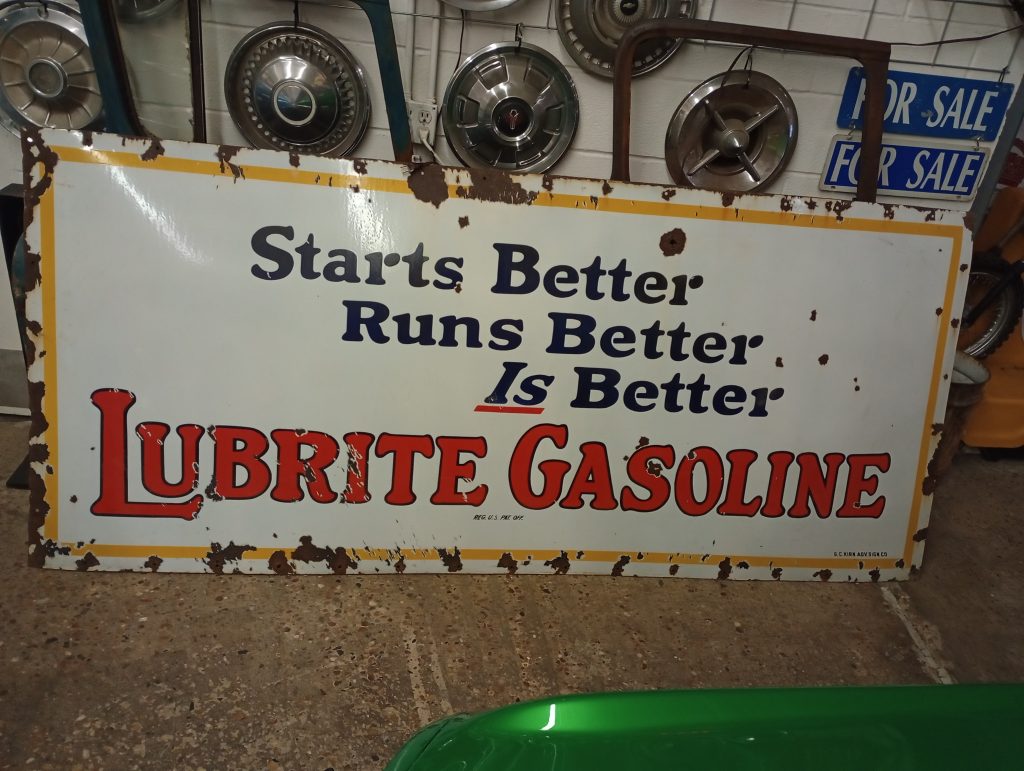 Lubrite Gasoline Sign