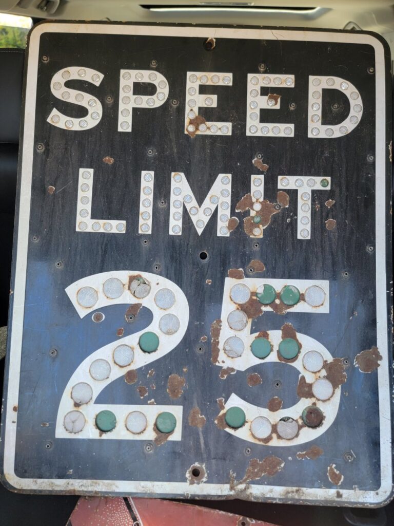 Vintage Speed Limit 25 Sign