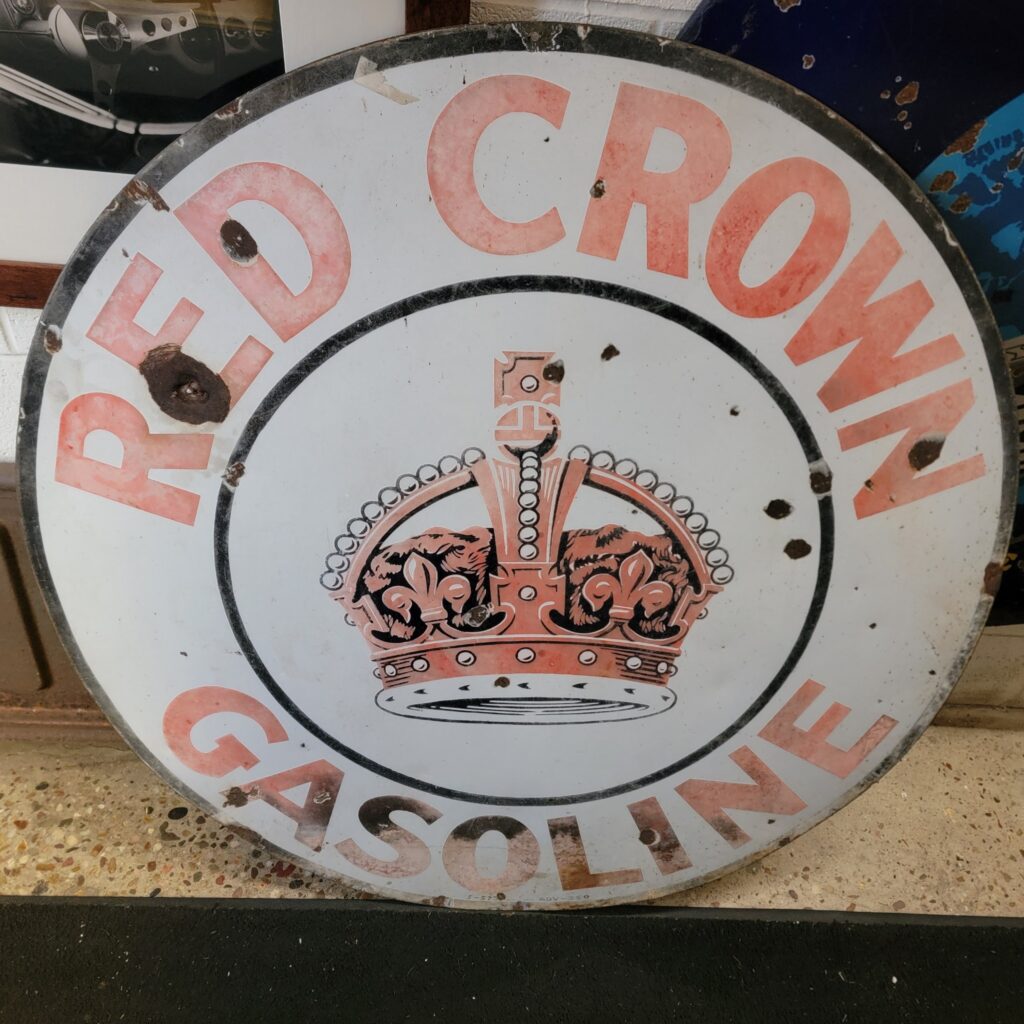 Red Crown Gasoline Sign