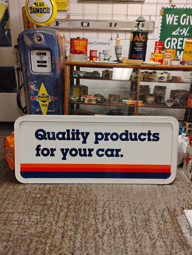 "Quality Products For Your Car" Gulf Sign