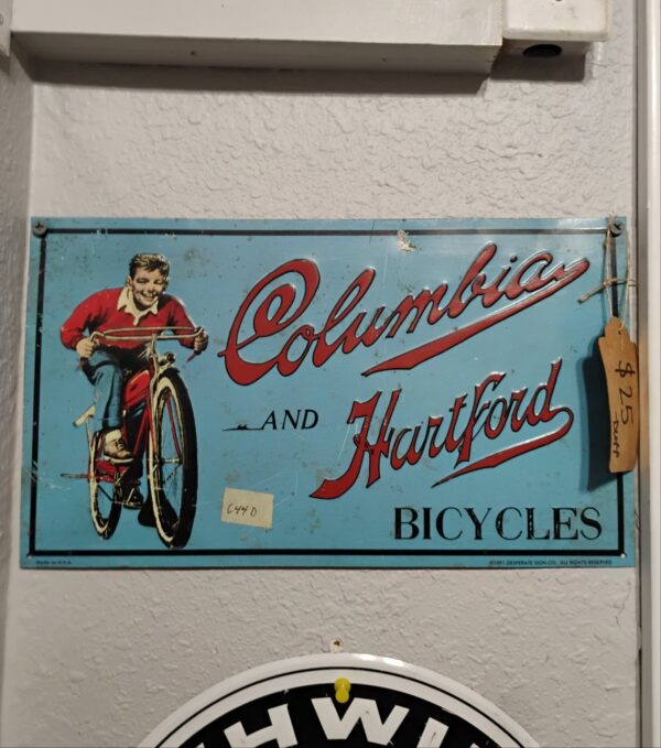 Columbia and Hartford Bicycles Sign