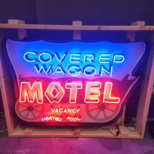 Covered Wagon Motel Neon