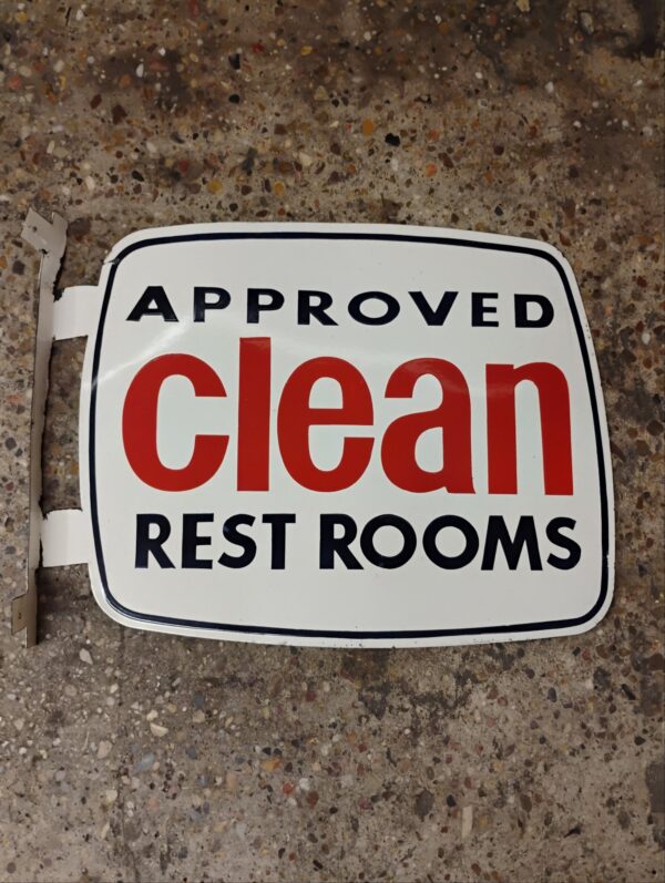 Approved Clean Restrooms Flange Sign
