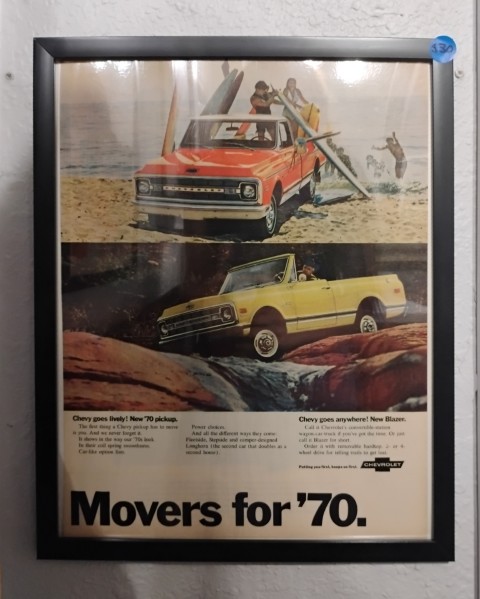 Framed '70 Chevrolet Ad