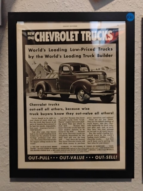 Framed 1941 Chevrolet Trucks Ad