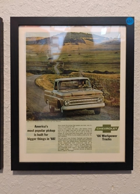 Framed 66' Chevrolet Ad