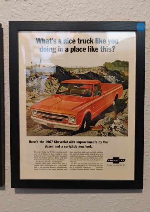 Framed 67' Chevrolet Ad