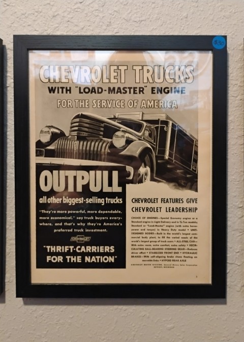 Framed Chevrolet Load-Master Ad