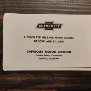 Chevrolet Mileage Maintenance Folder