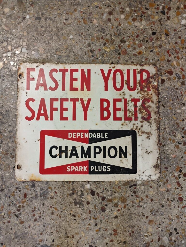 Champion Spark Plug Sign