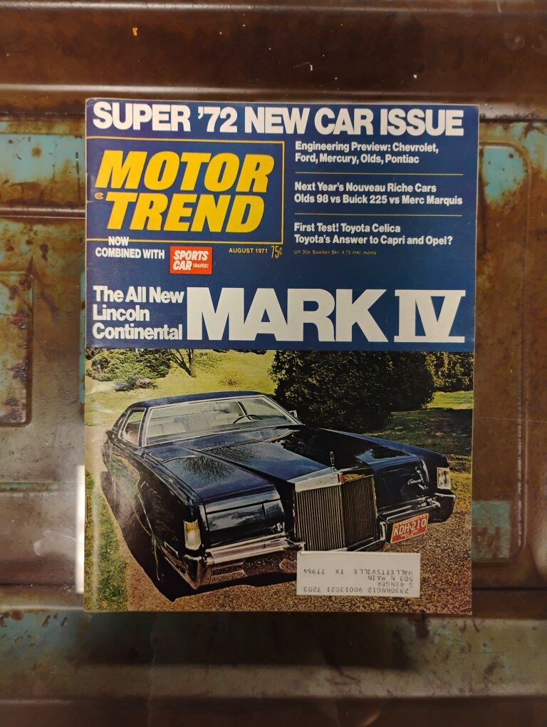 August 1971 Motor Trend Magazine